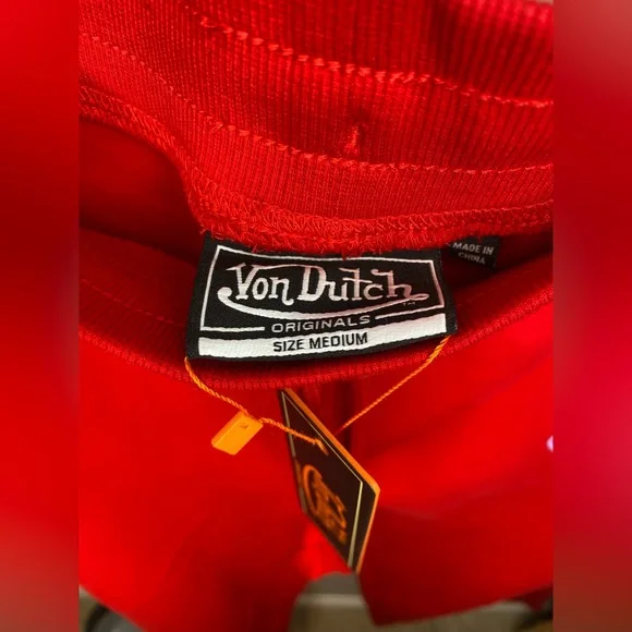 NWT Von Dutch Logo Fleece Wide Leg Pants - Picture 5 of 7